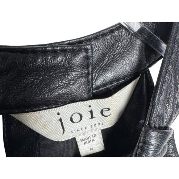 Joie Bonita Black Faux Leather Top Size Medium sleeveless - Picture 5 of 9